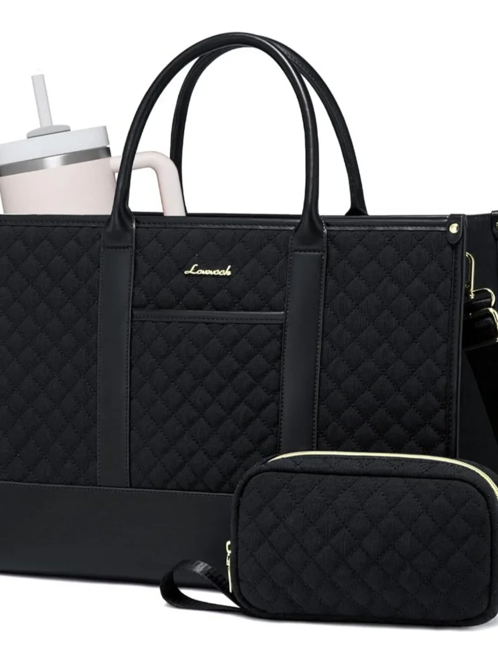 Laptop Bags for Women, 15.6 inch Waterproof Work Tote Bag with Clutch, Professio